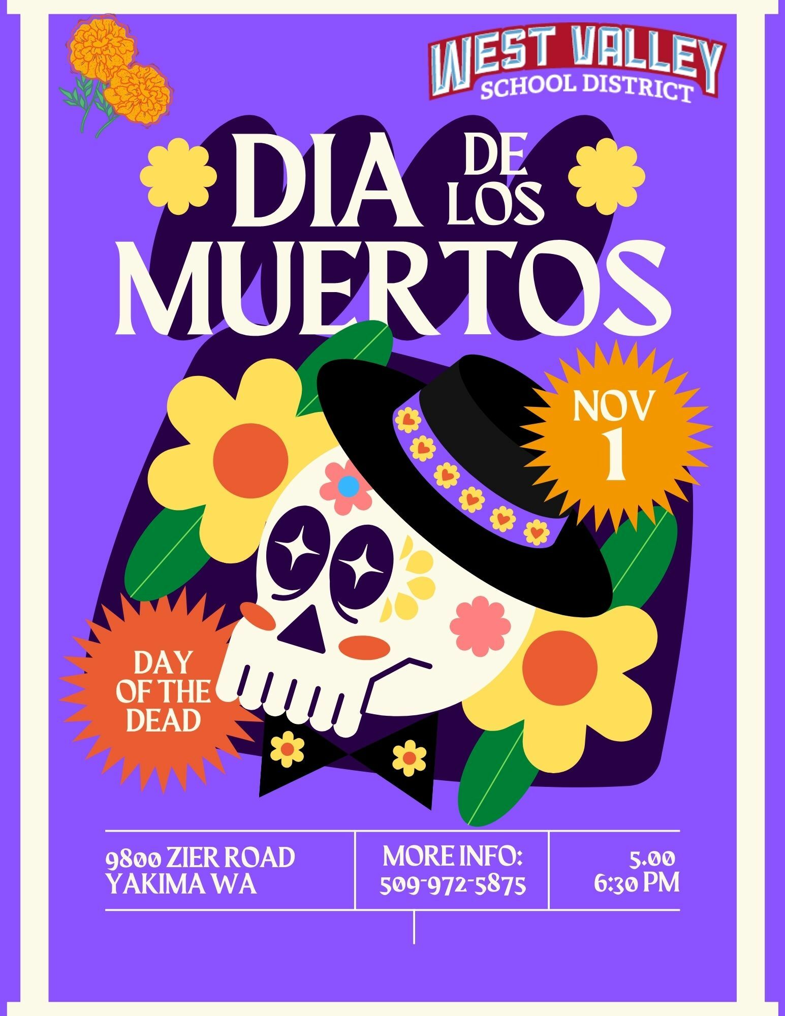 Dia de los Muertos Day of the Dead Event Flyer 3